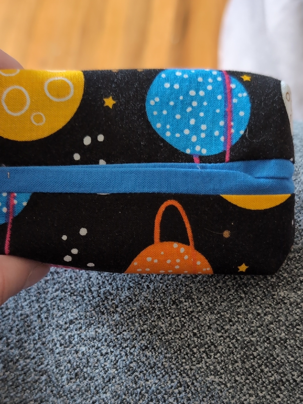Planet Pocket Tissue Holder- Black with Blue Trim